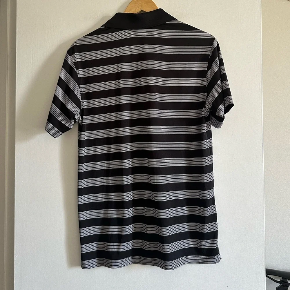 Slazenger Black/Gray Striped Golf Athletic Polo size Small EUC - Picture 2 of 4
